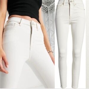 Topshop Women's Cream High Rise Jeans